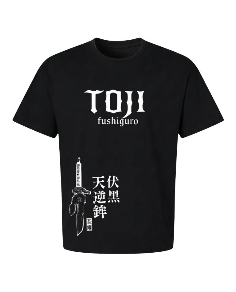Toji Fushiguro JJK T-Shirt - Black size S front view