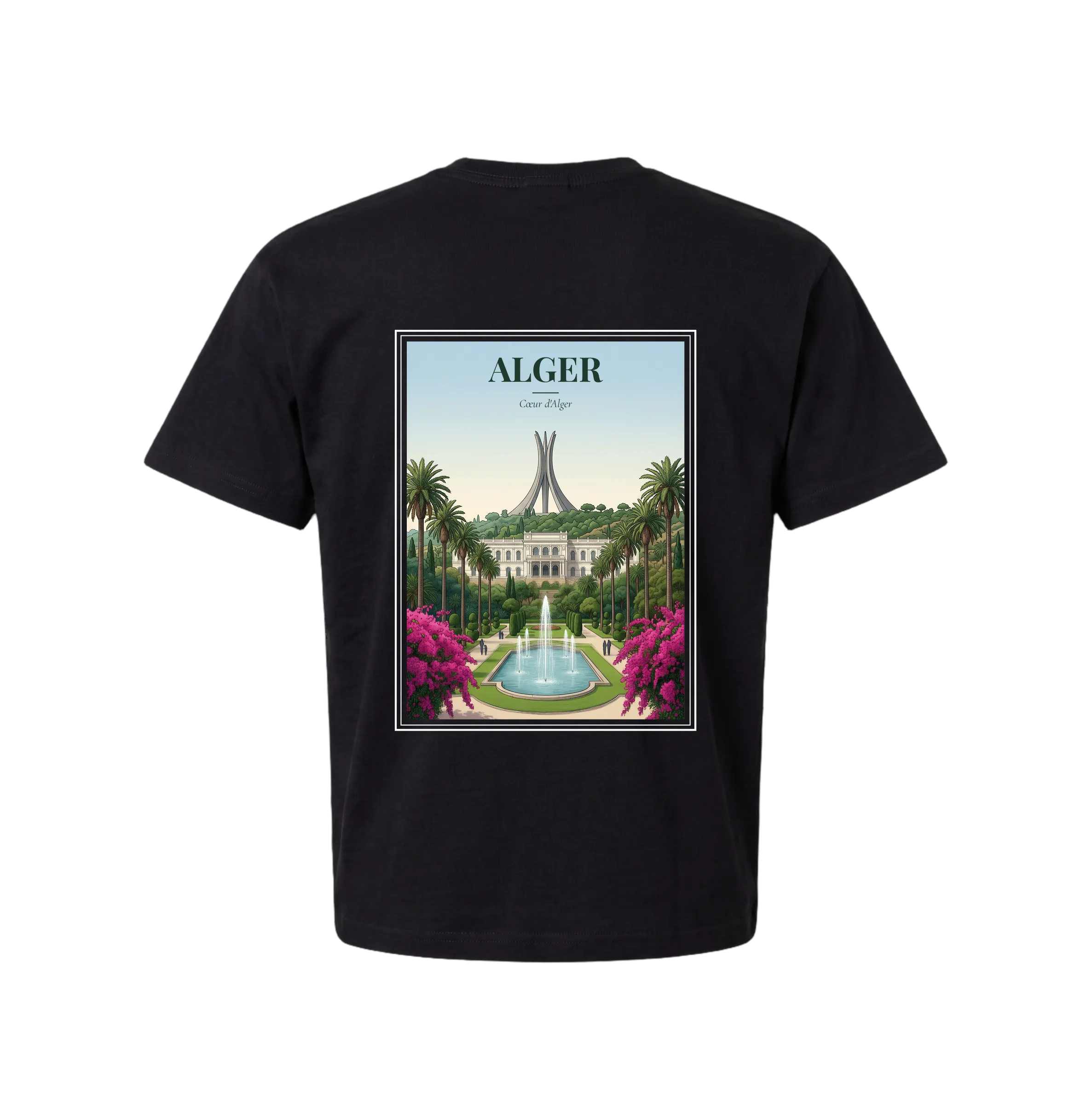 Black Alger T-Shirt — Cœur d'Alger t-shirt, back view