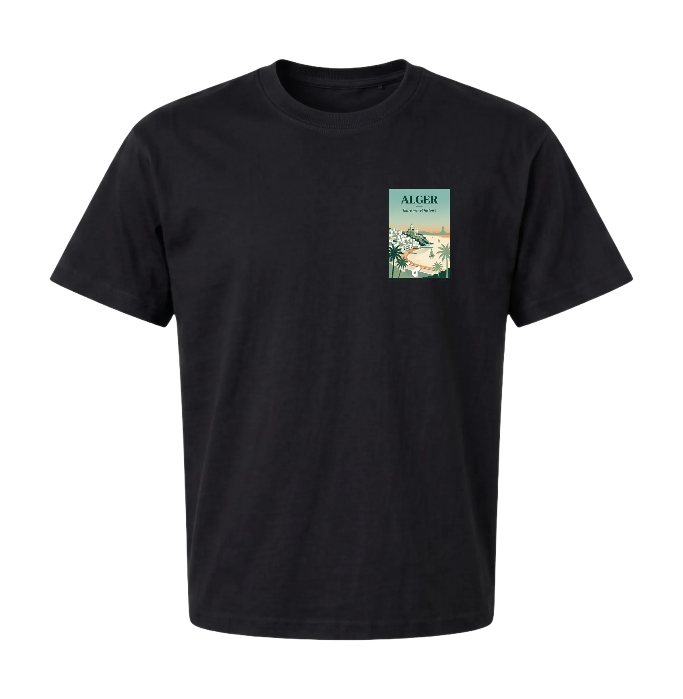 Alger T-Shirt — Between Sea and History - Black size S front view