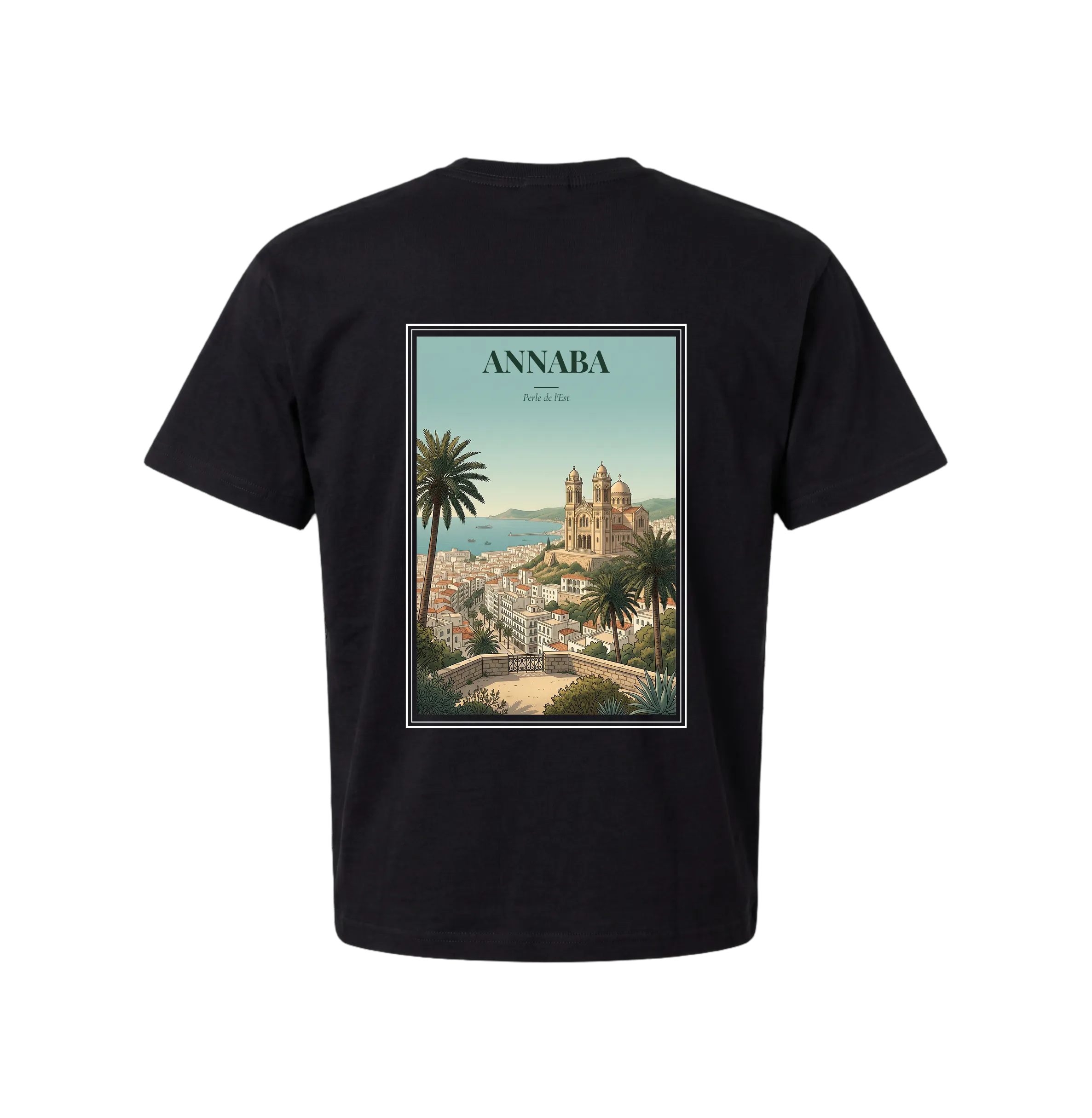 Black Annaba T-Shirt — Pearl of the East t-shirt, back view
