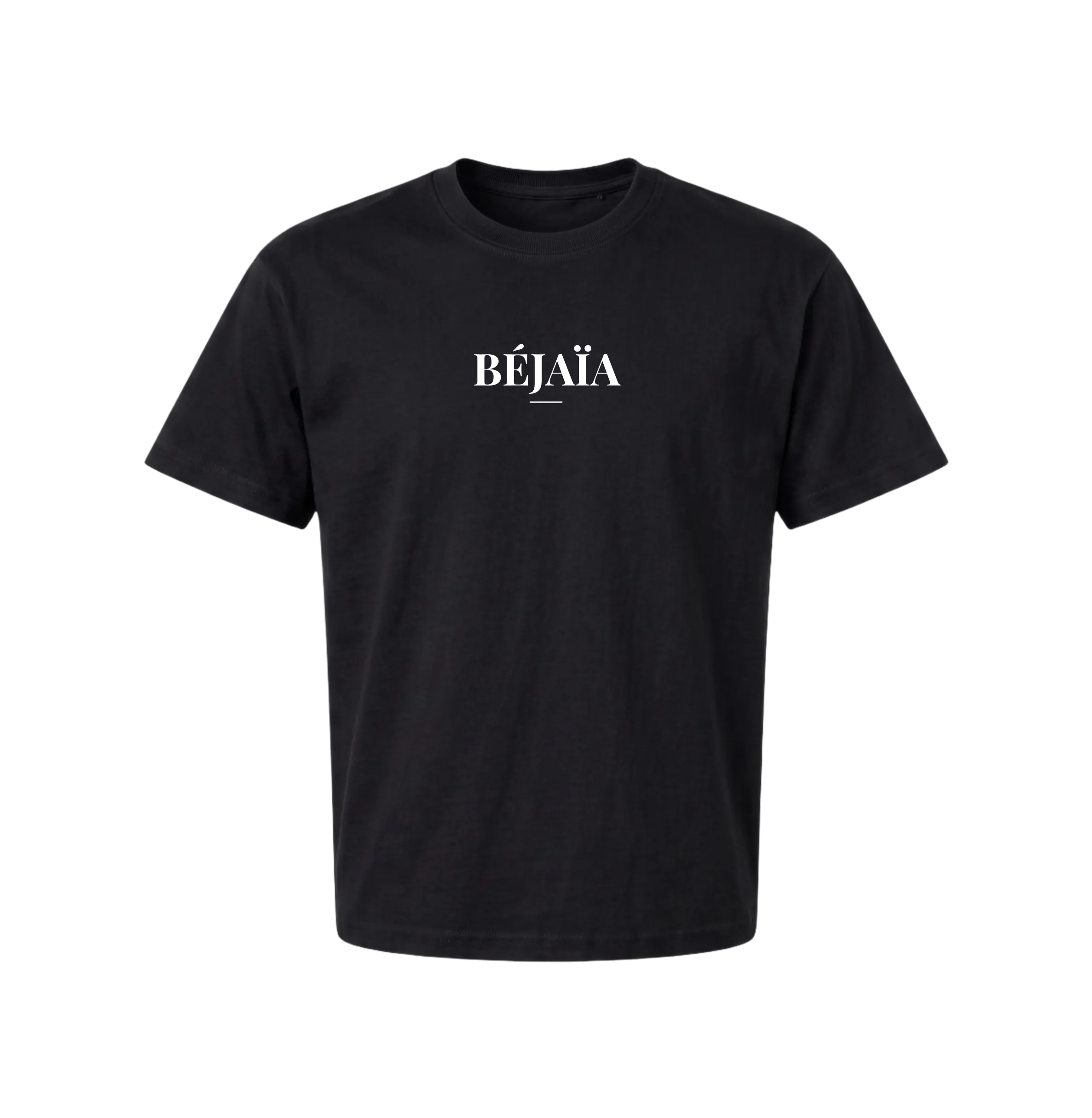 Black Béjaïa T-Shirt — Pearl of Kabylie t-shirt, front view