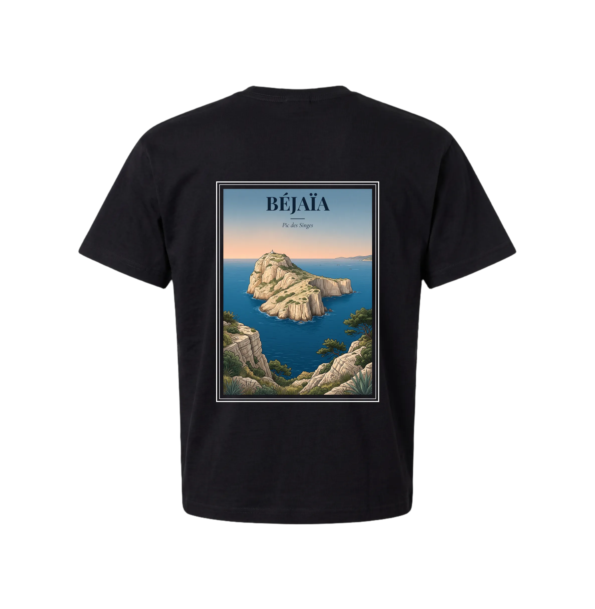 Béjaïa T-Shirt — Pic des Singes - Black size S back view