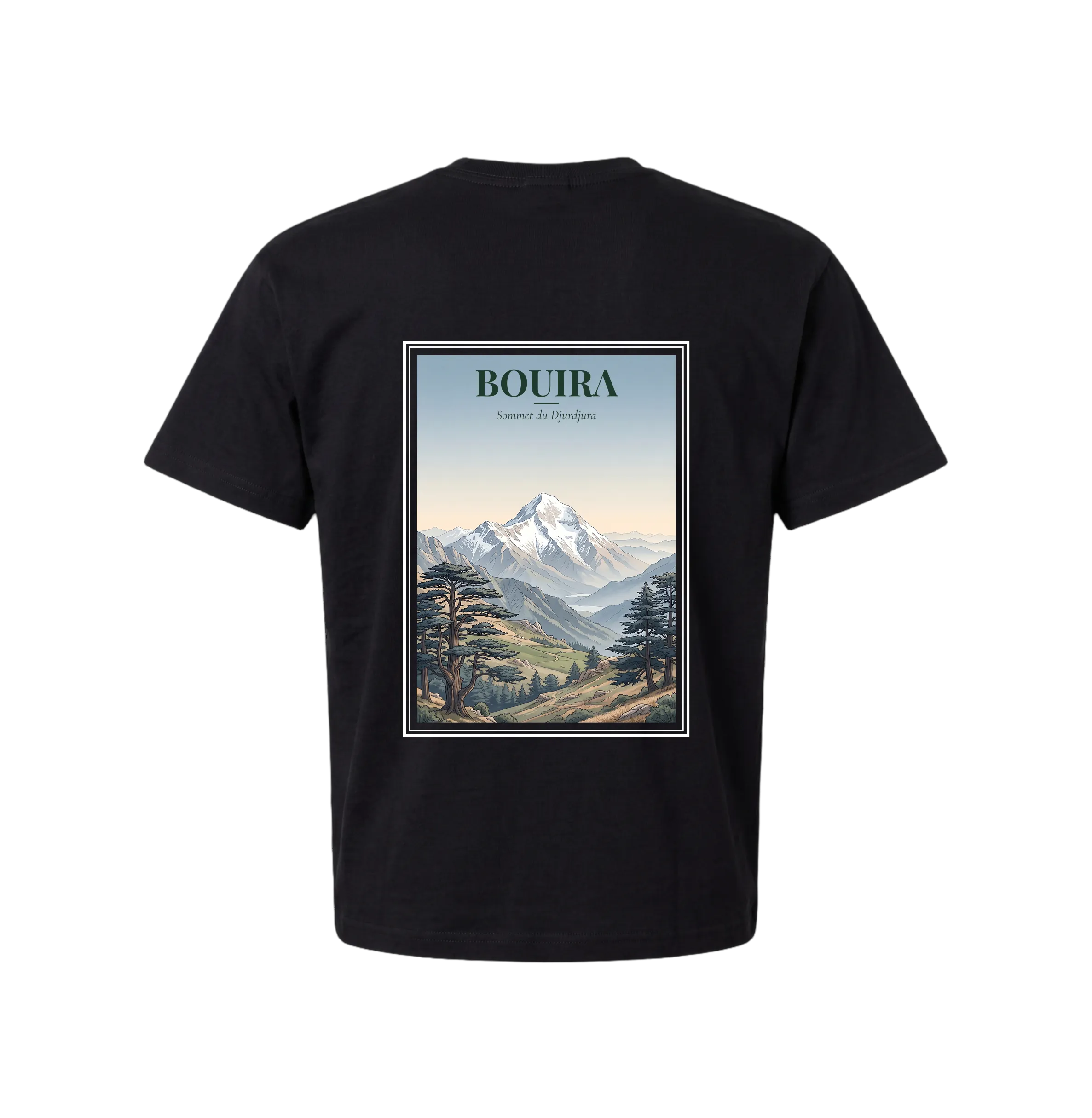 Bouira T-Shirt — Summit of the Djurdjura - Black size S back view
