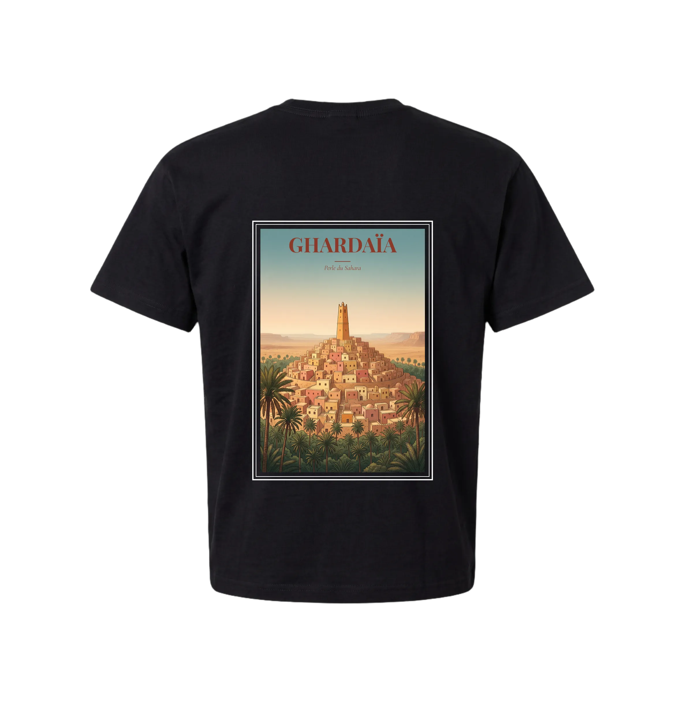 Ghardaïa T-Shirt — Pearl of the Sahara - Black size S back view