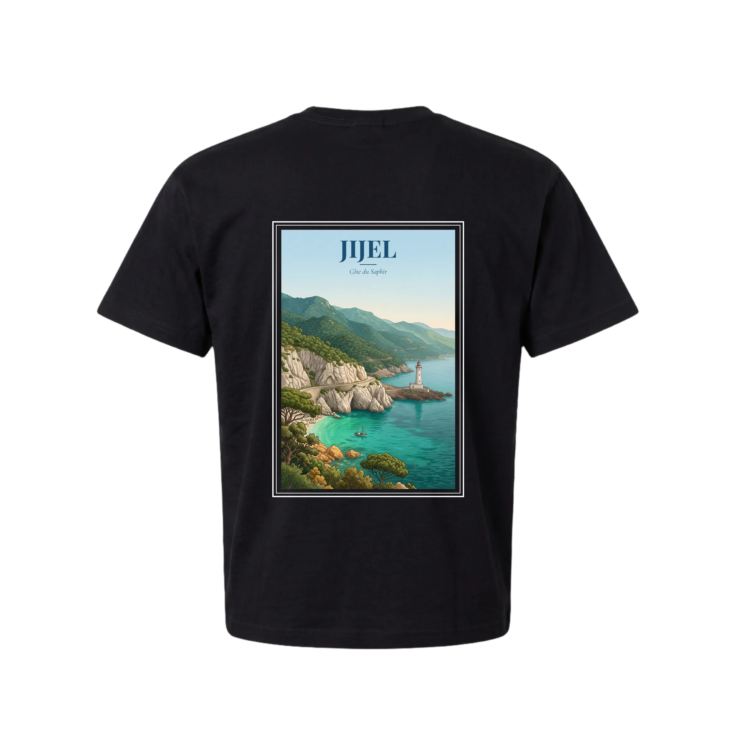 Jijel T-Shirt — Sapphire Coast - Black size S back view
