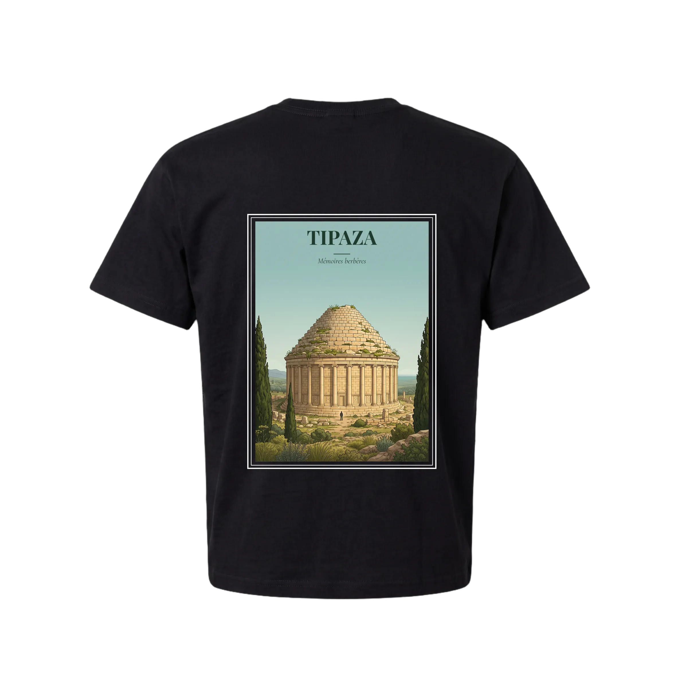 Tipaza T-Shirt — Berber Memories - Black size S back view