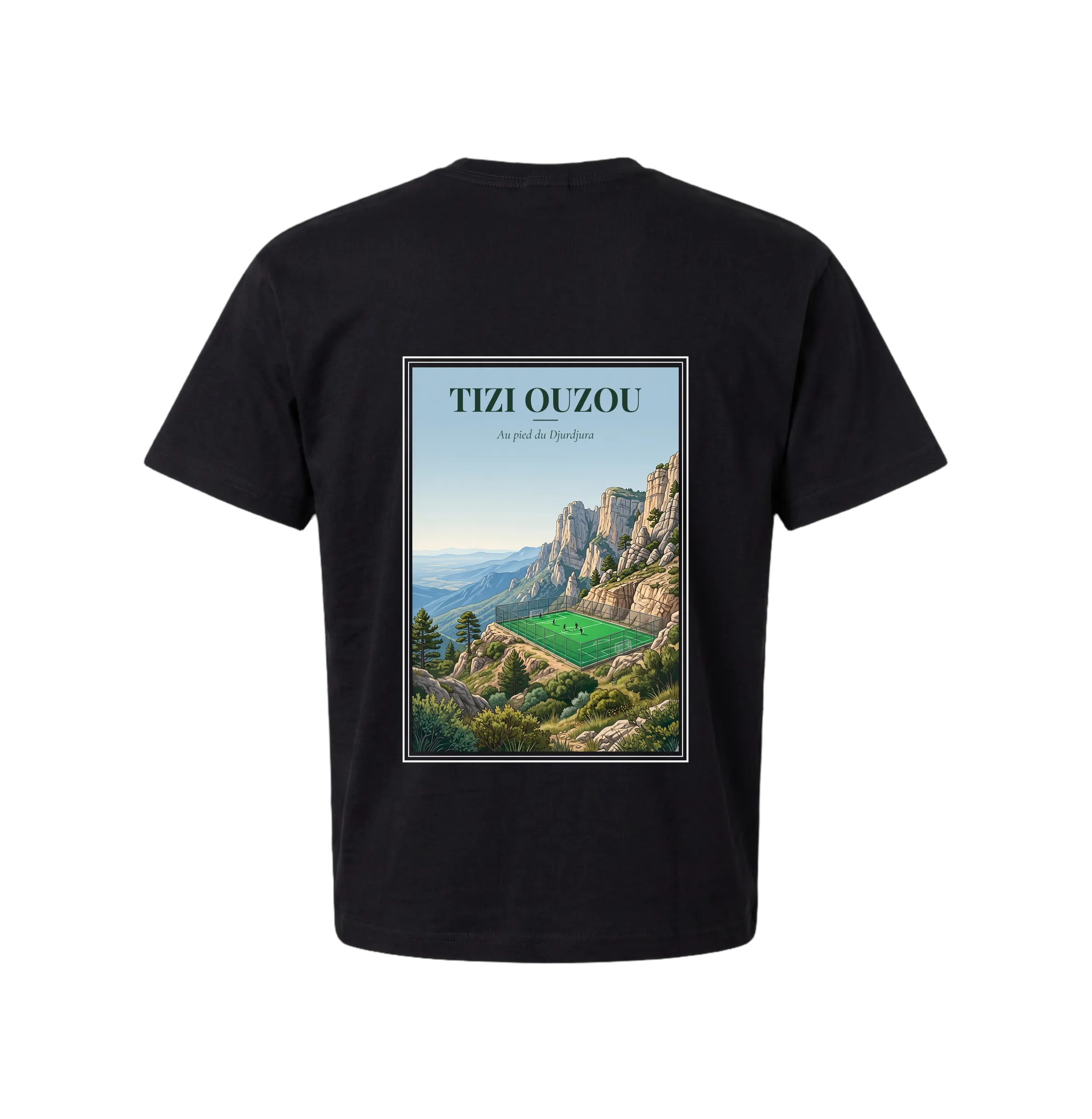 Tizi Ouzou T-Shirt — Au pied du Djurdjura - Black size S back view