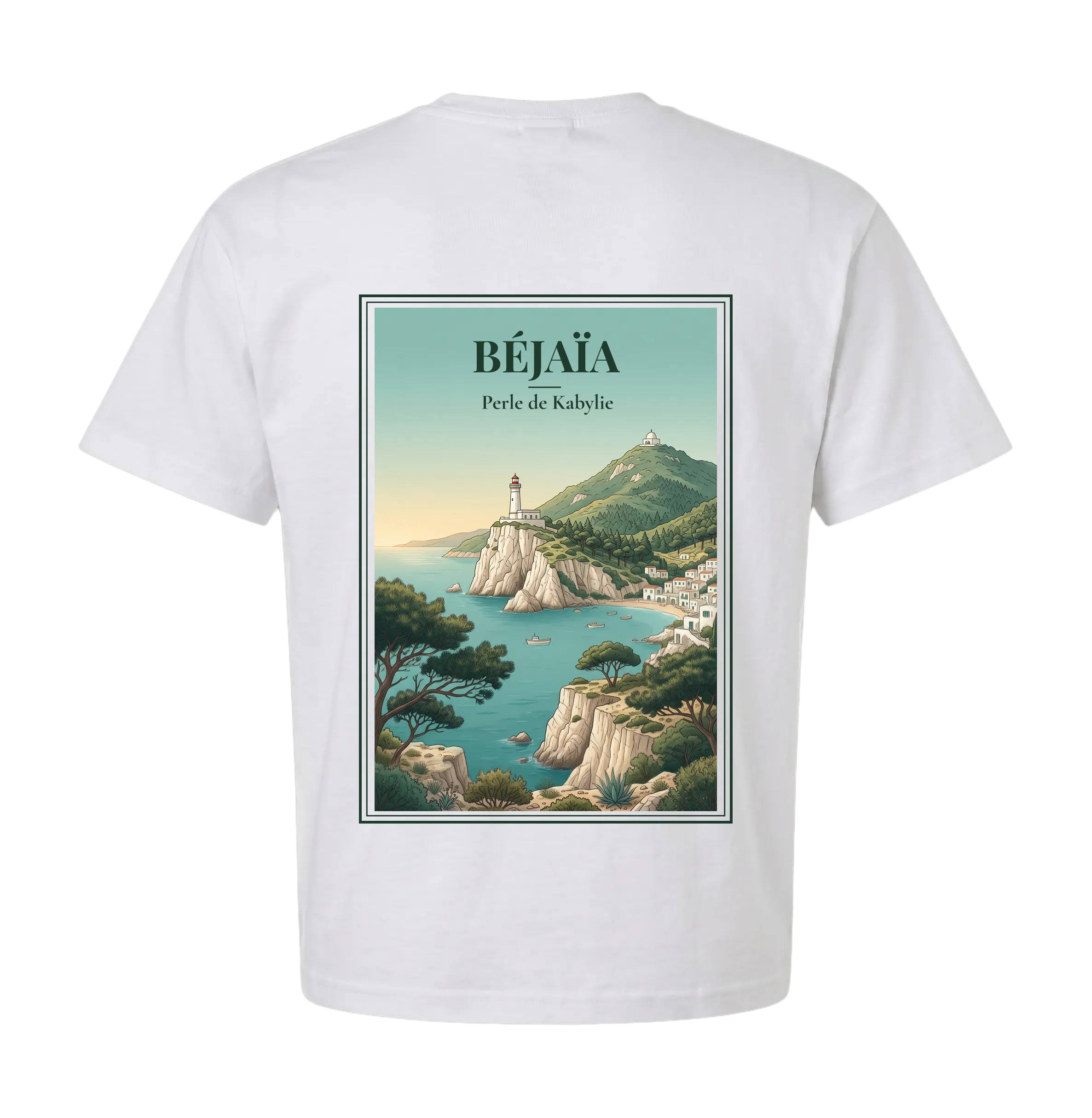 Béjaïa Algeria T-Shirt - White size S back view