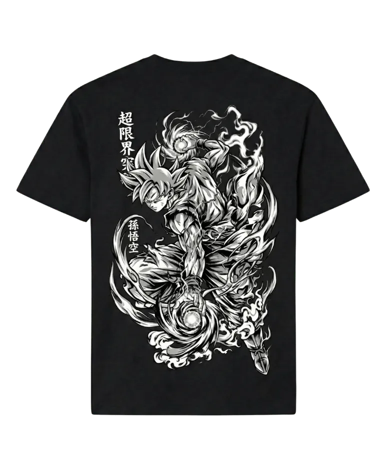 Goku Spirit Bomb Oversized T-Shirt - Black size S back view
